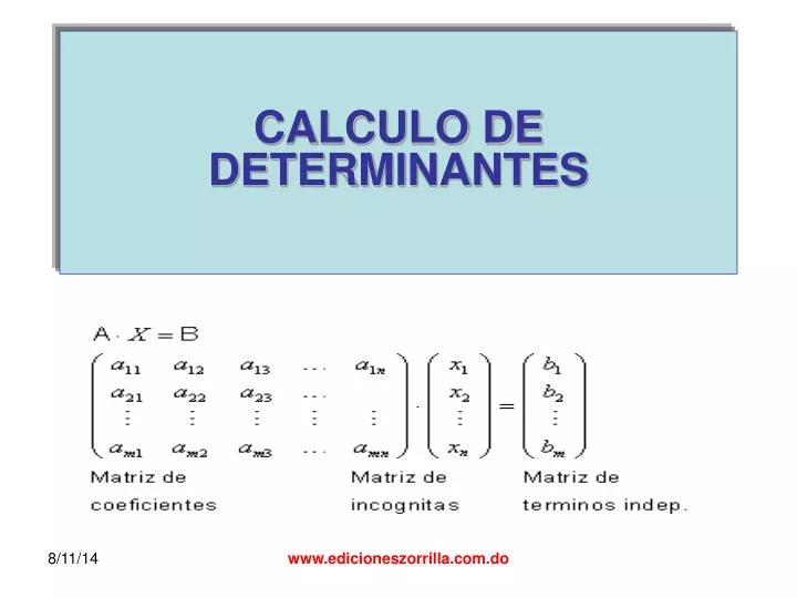 PPT - CALCULO DE DETERMINANTES PowerPoint Presentation, free download -  ID:6395100