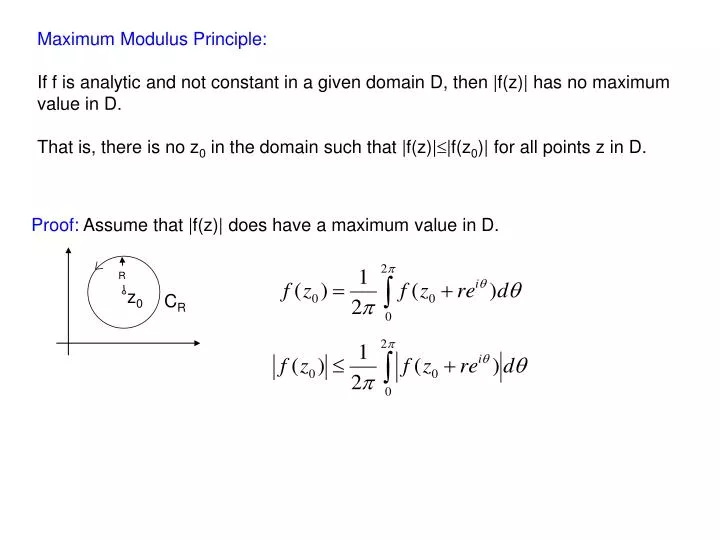 PPT - Maximum Modulus Principle: PowerPoint Presentation, free download