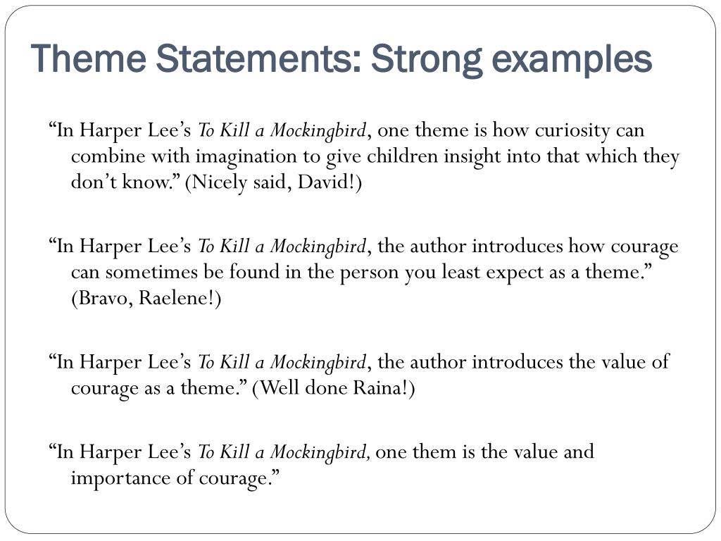  Good Theme Statements Examples 20 Powerful Thematic Statement 
