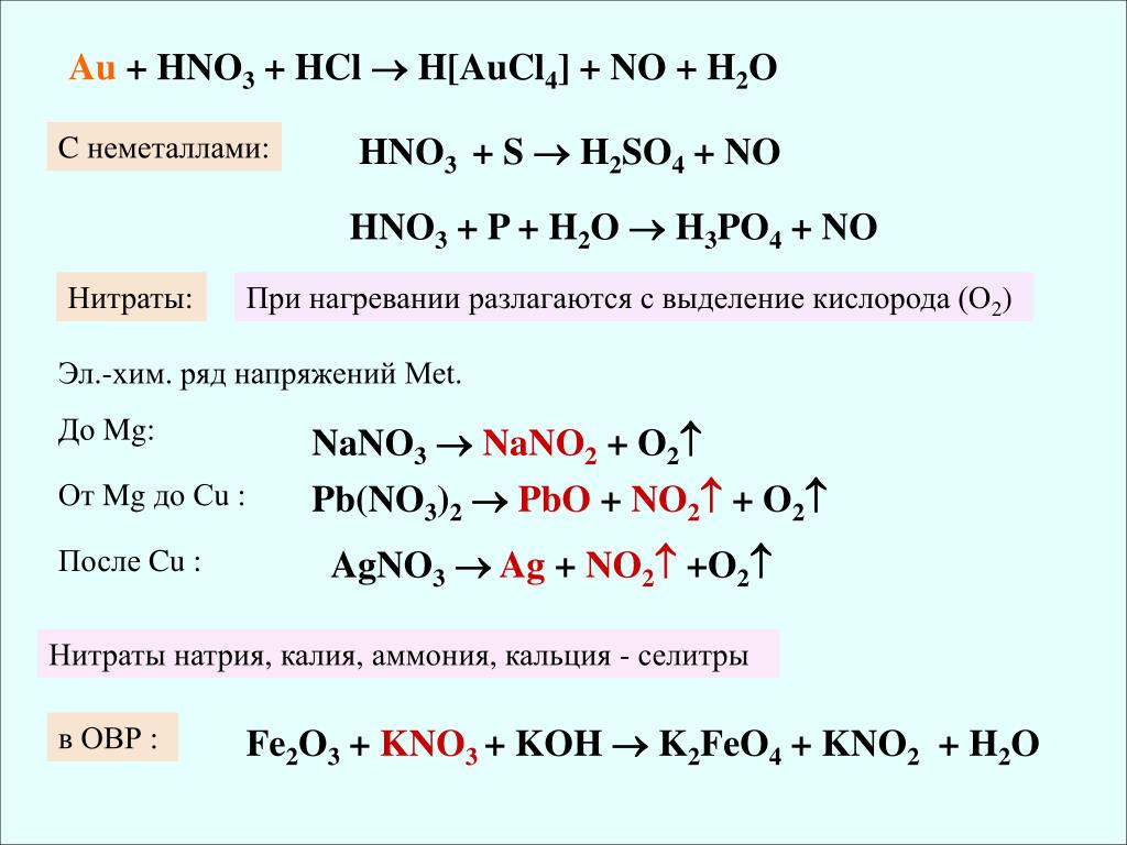 Hno2 ответ. K4[aucl4]. Au+HCL+hno3 aucl3+no+h2o. Aucl3 h2o электролиз. H2so4 с неметаллами.