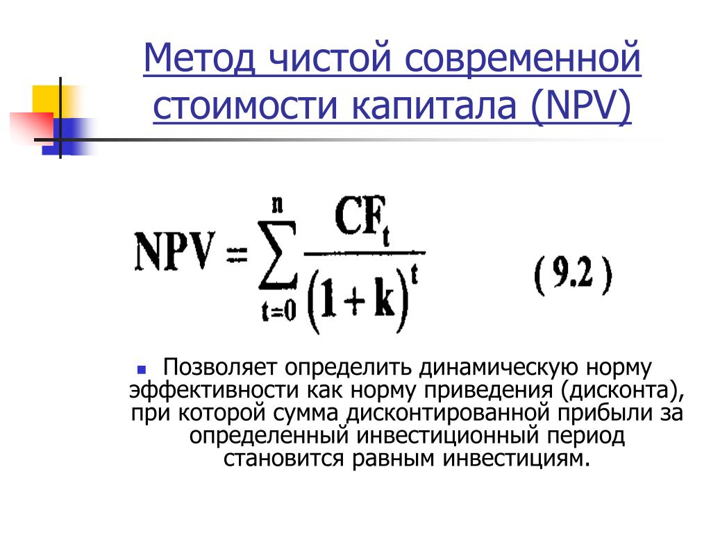 Определить чистый. Метод расчета чистой текущей стоимости npv. Чистая Текущая стоимость (npv). Чистая Текущая стоимость проекта формула. Чистую текущую стоимость проекта (npv).