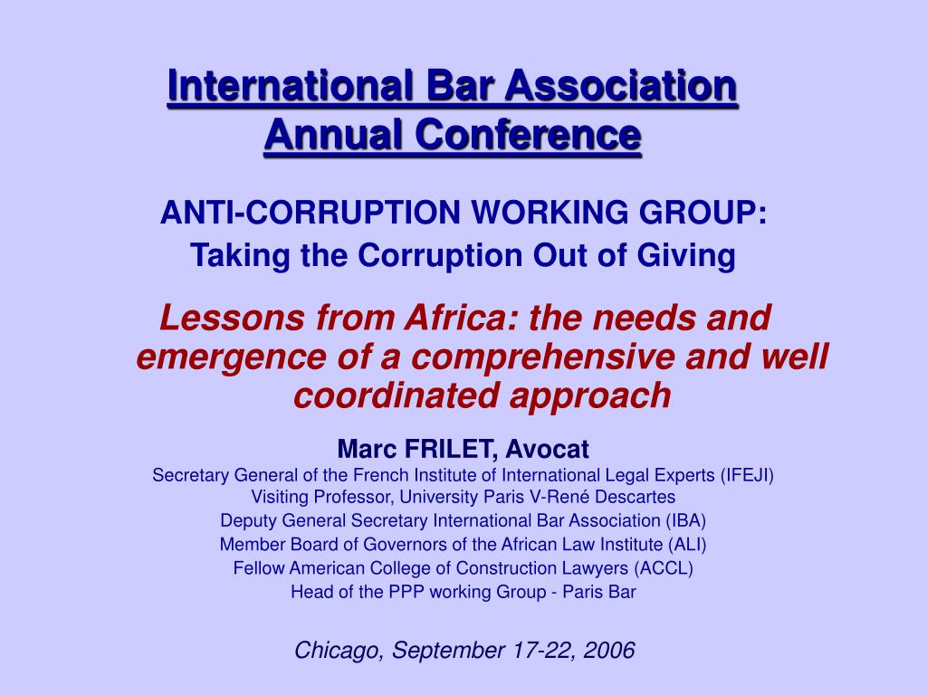 PPT International Bar Association Annual Conference PowerPoint