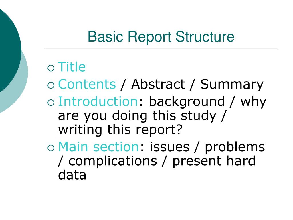 how to structure a report assignment