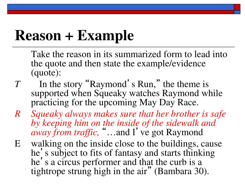 reason essay example