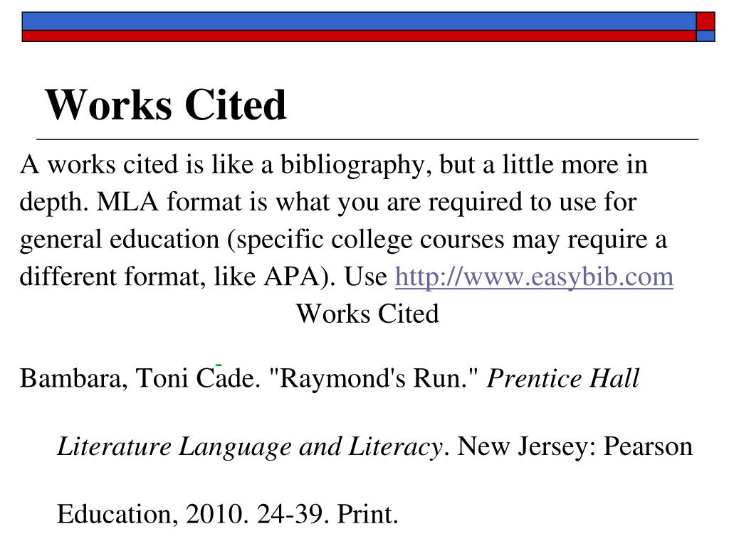 work cited definition essay