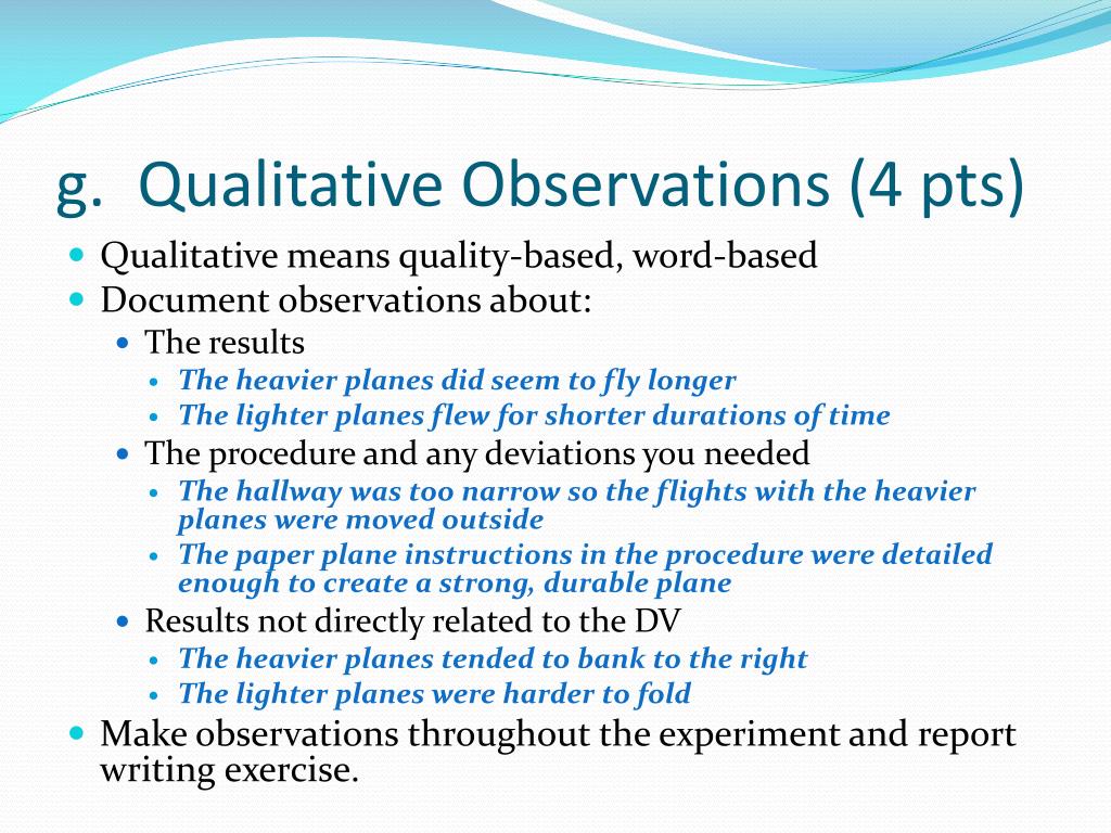 qualitative observation