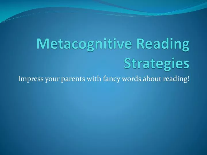 reading metacognitive thesis