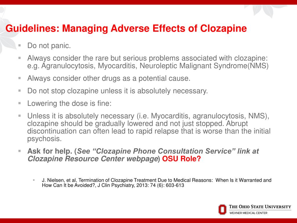 adverse side effect of clozapine