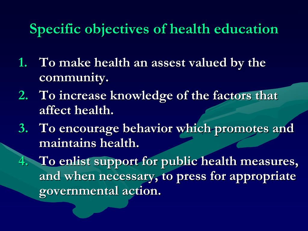 objectives of health education