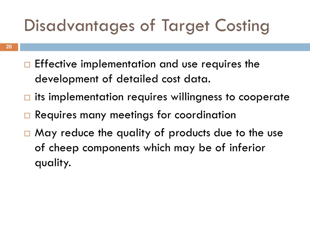 advantages and disadvantages of target costing