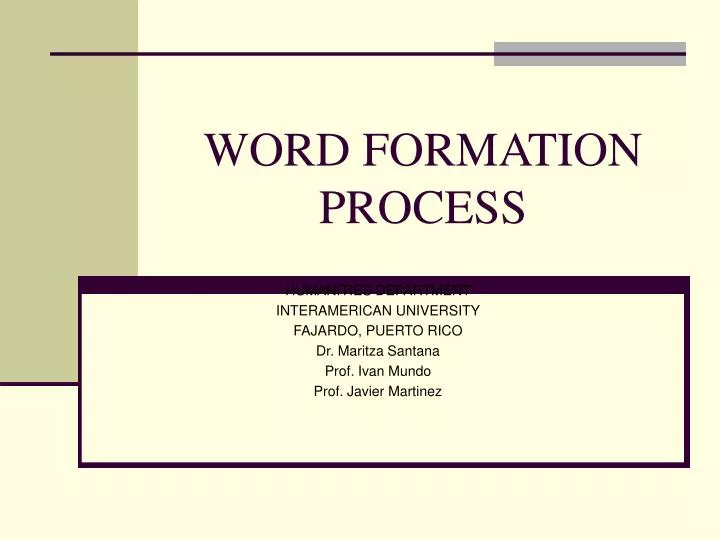 word formation powerpoint presentation