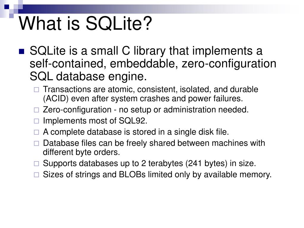 Ppt sqlite and the net framework powerpoint presentation free 