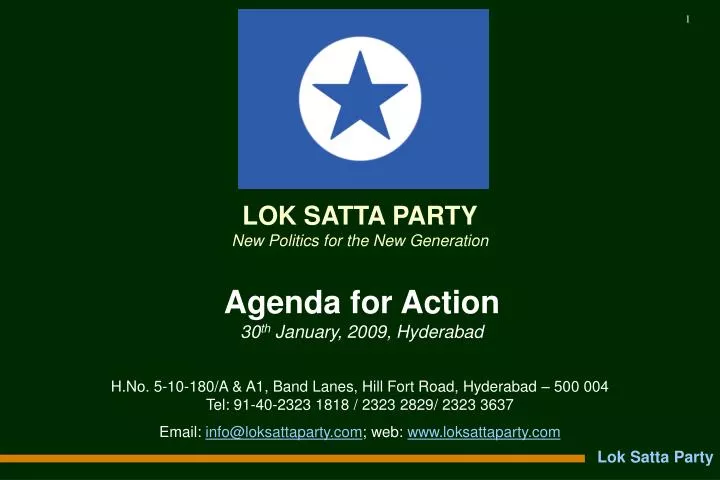 agenda for action 30 th january 2009 hyderabad n.