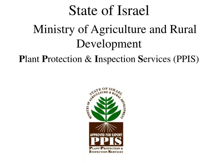 ministry of agriculture and rural development of israel