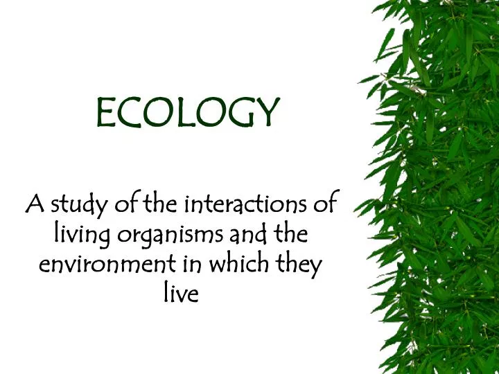 presentation topics about ecology