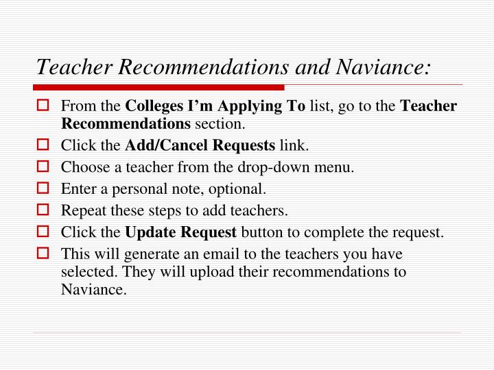how to ask for a letter of recommendation on naviance how to request letter of recommendation naviance