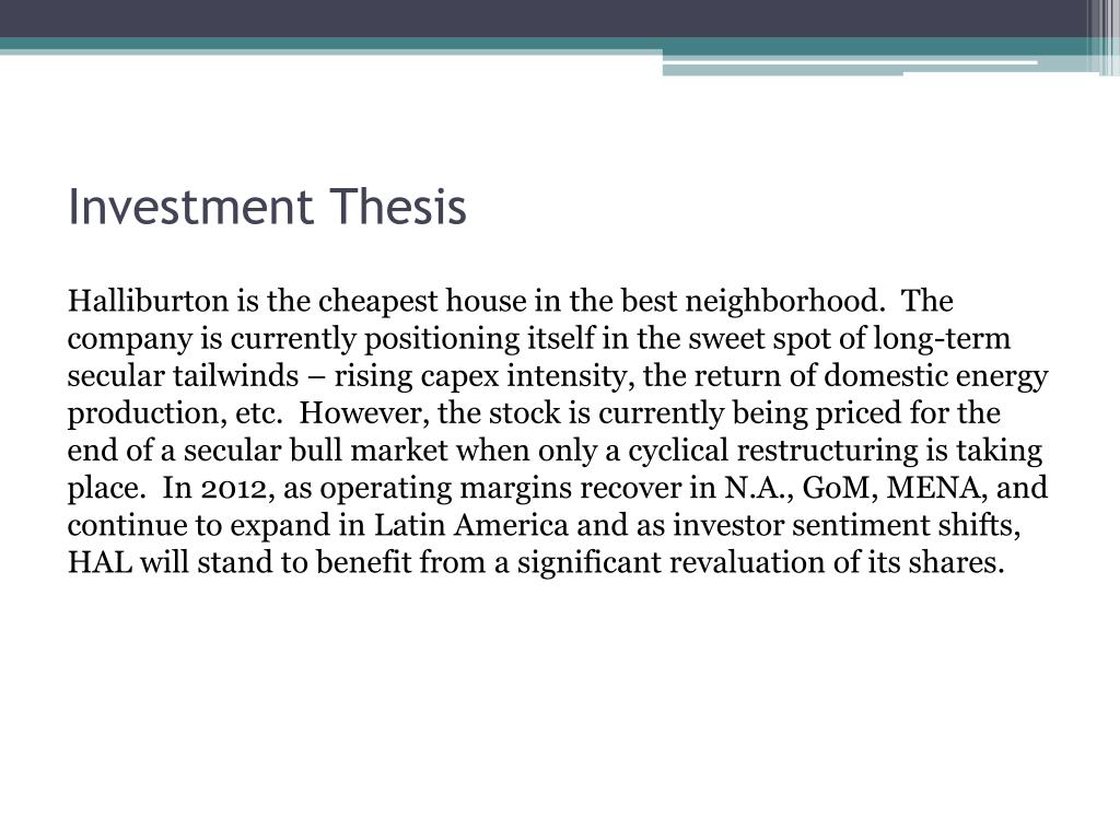 how to write a good investment thesis