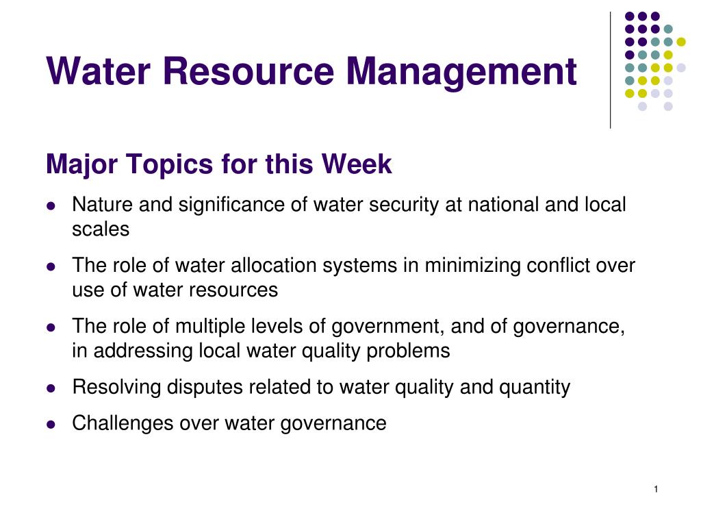 water management research topics