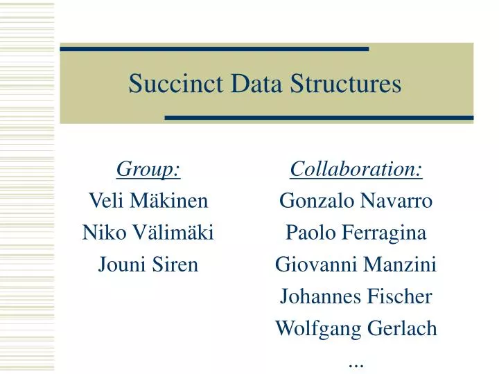 PPT - Succinct Data Structures PowerPoint Presentation, free download -  ID:6409601