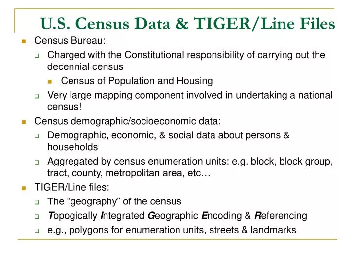 PPT - U.S. Census Data & TIGER/Line Files PowerPoint Presentation, free ...