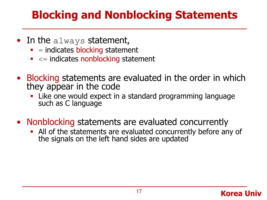 blocking vs nonblocking assignments verilog