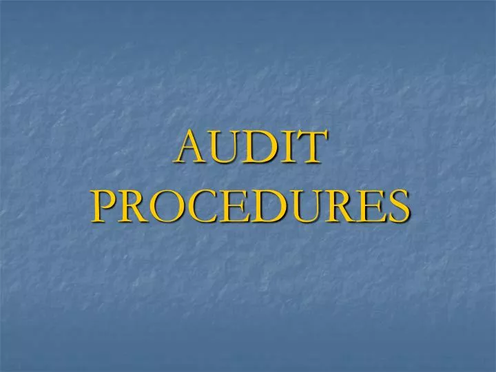 audit procedures n.