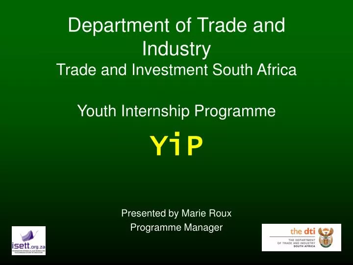 PPT - Department of Trade and Industry Trade and Investment South ...