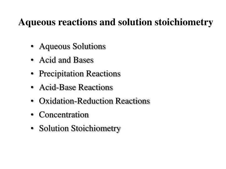 solution stoichiometry ppt Ppt chapter 4: types of chemical reactions and solution.