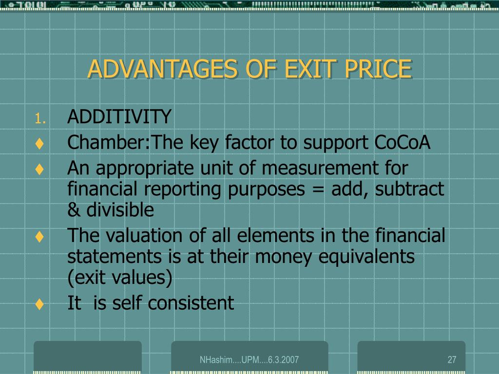 exit price accounting