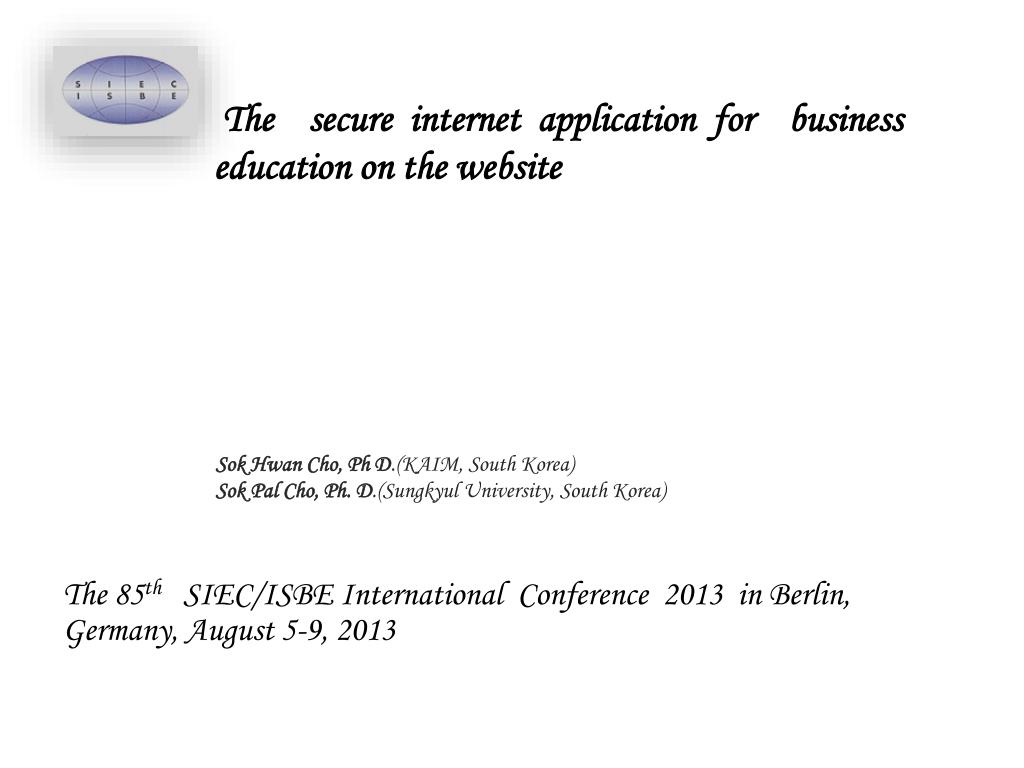 PPT - The secure internet application for business education on ...