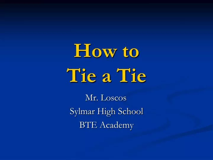 how to tie a tie n.