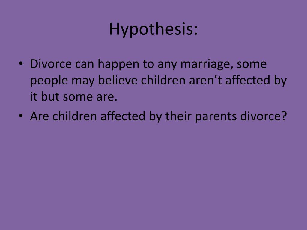 good divorce hypothesis