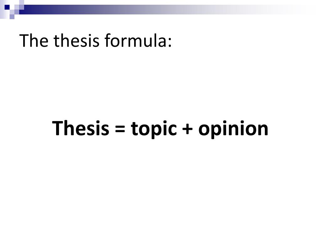 the thesis formula