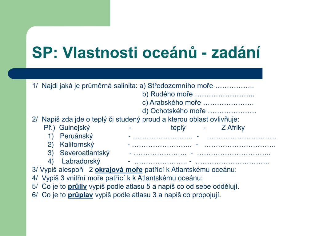 PPT - Světový oceán PowerPoint Presentation, free download - ID:6415253