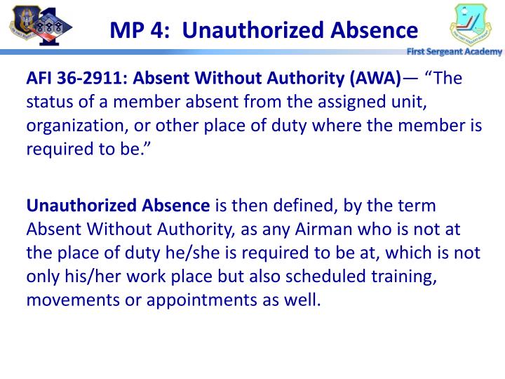 military assignments and authorized absences manual