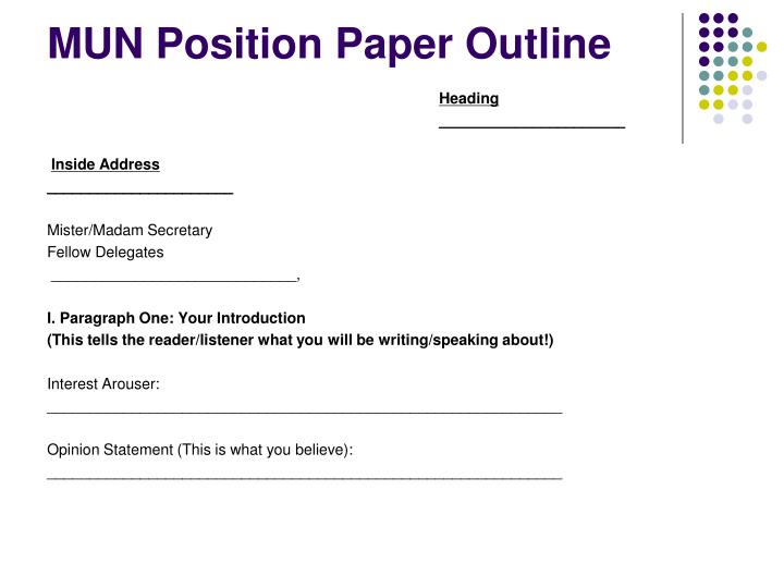 PPT - MUN Position Papers PowerPoint Presentation - ID:6416228