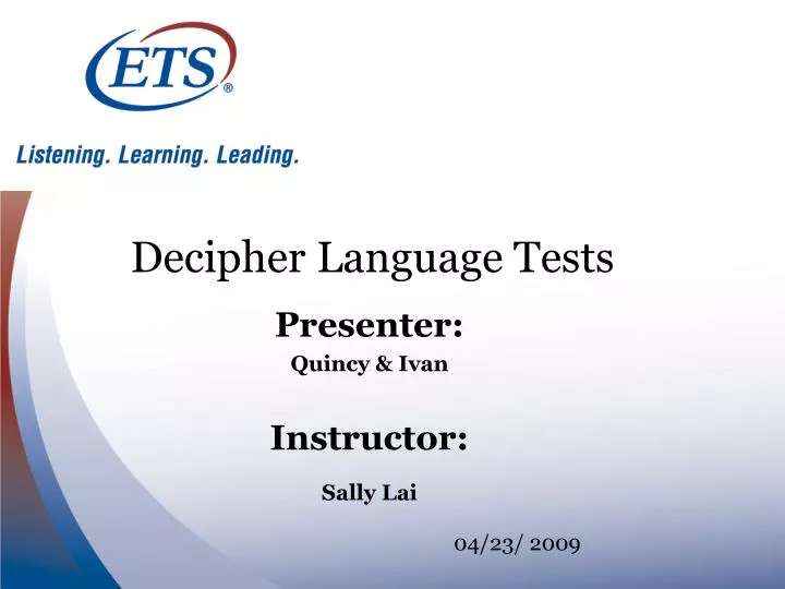 PPT - Decipher Language Tests PowerPoint Presentation, free download 