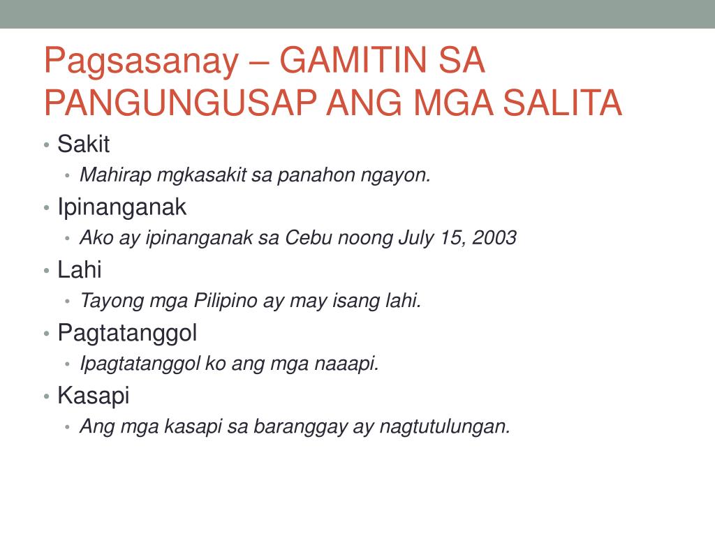 PPT - FILIPINO PowerPoint Presentation, free download - ID:6416335