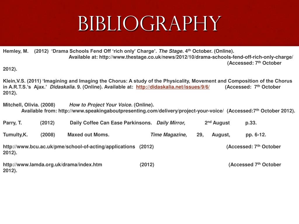 bibliography referencing harvard