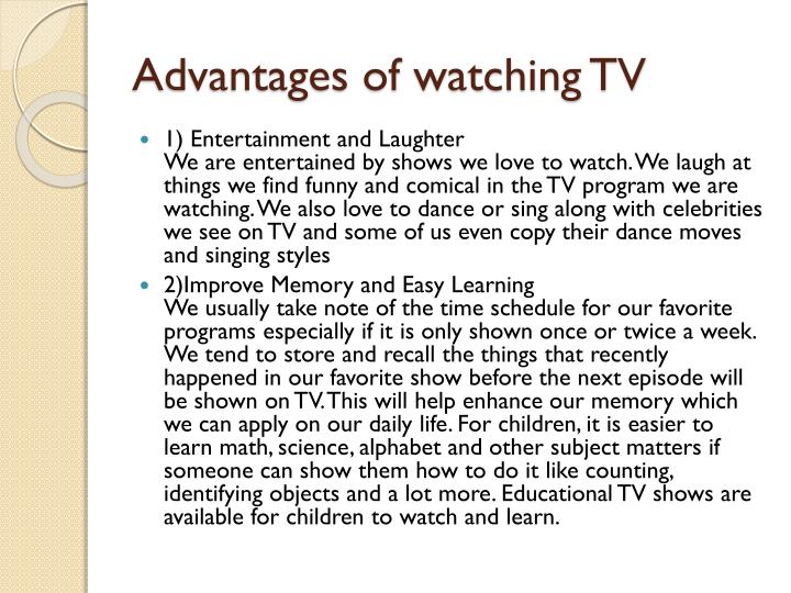 write an essay about advantages and disadvantages of watching tv