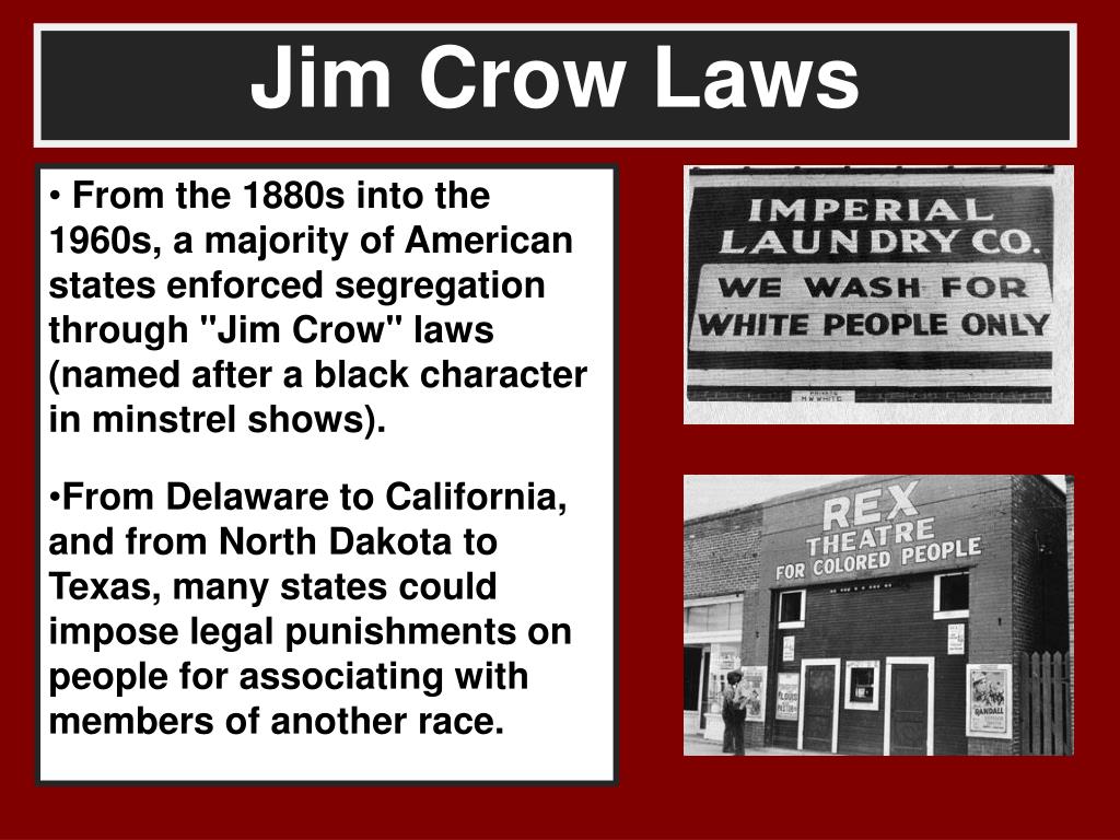 PPT Jim Crow Laws PowerPoint Presentation, free download ID6419560
