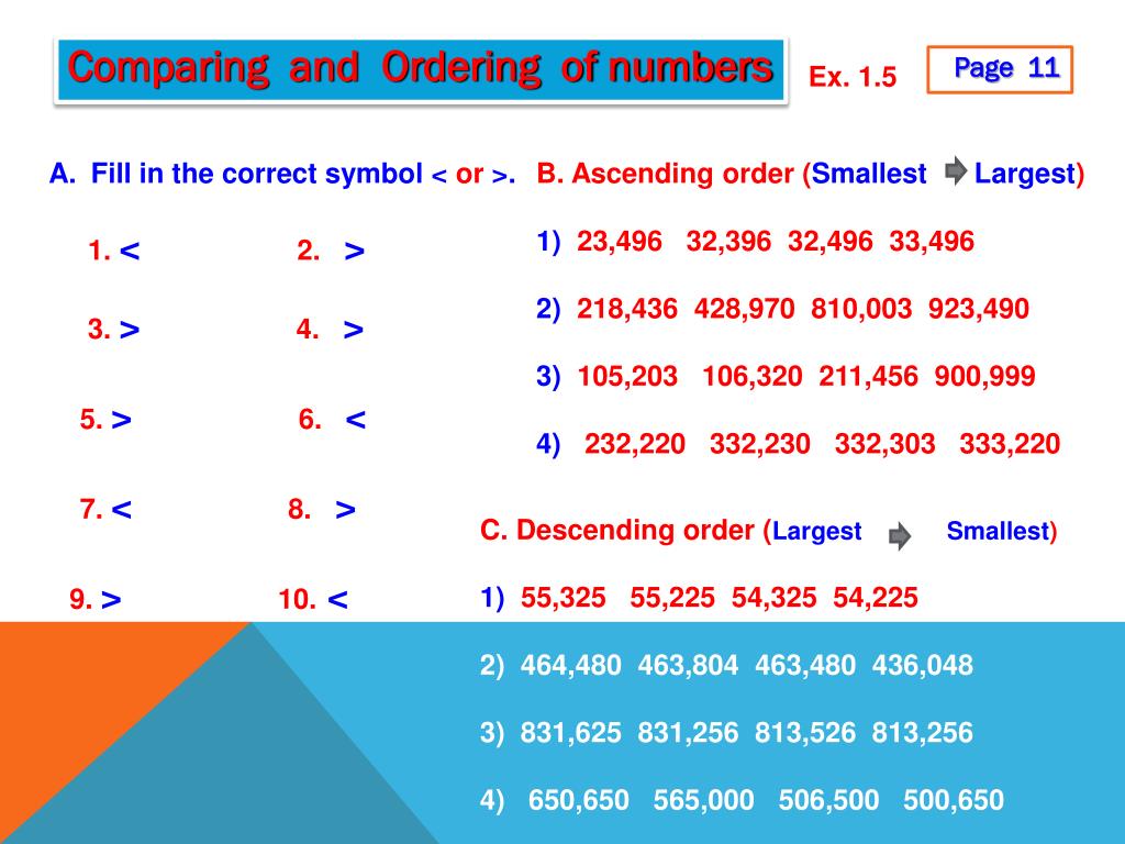 PPT COMPARING AND ORDERING OF NUMBERS PowerPoint Presentation Free