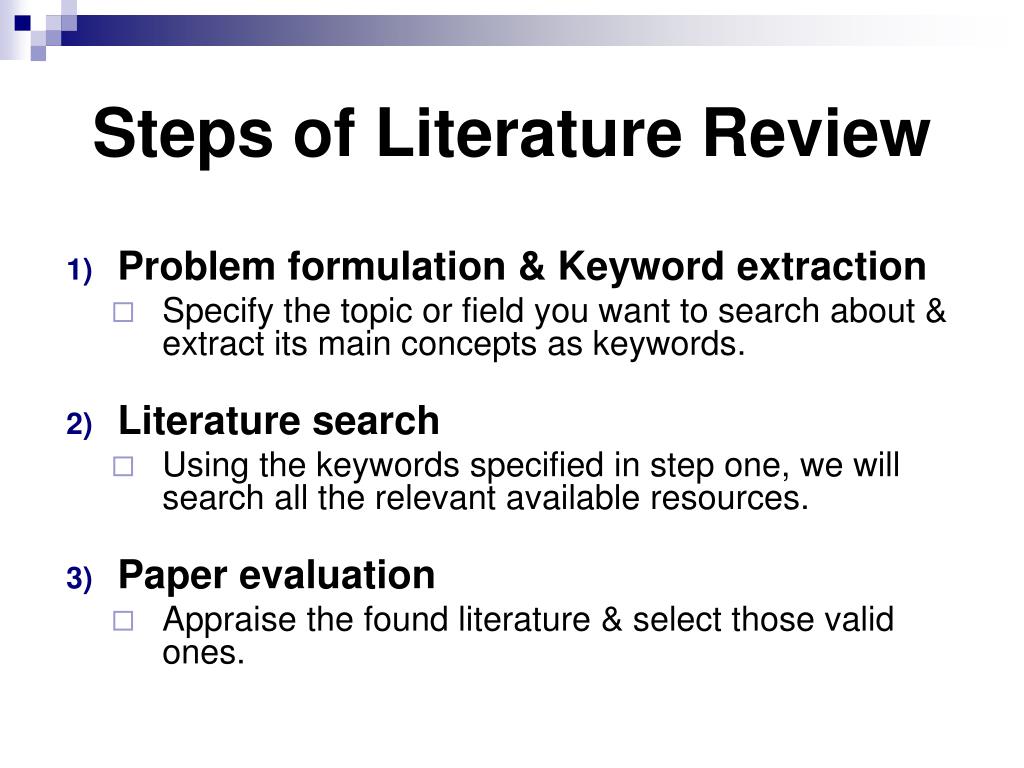 steps to writing a literature review