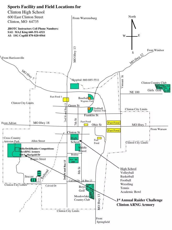 PPT Sports Facility and Field Locations for Clinton High School 600