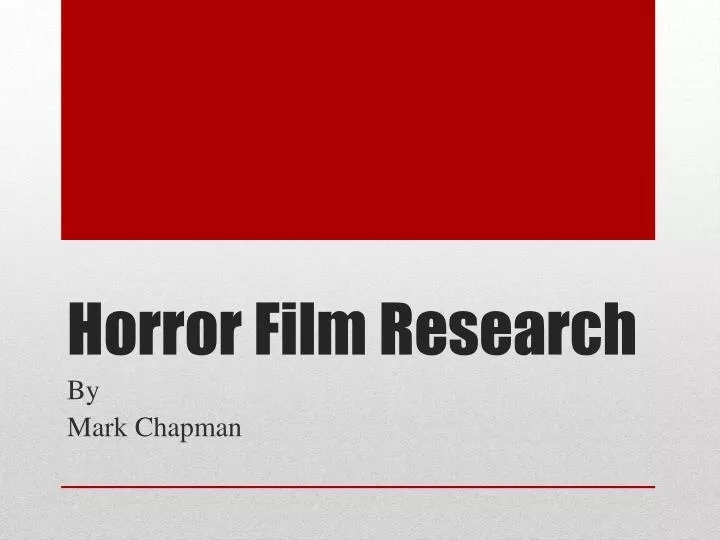 research paper on horror movie