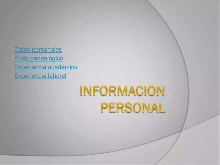 Ppt Informacion Personal Powerpoint Presentation Free Download Id