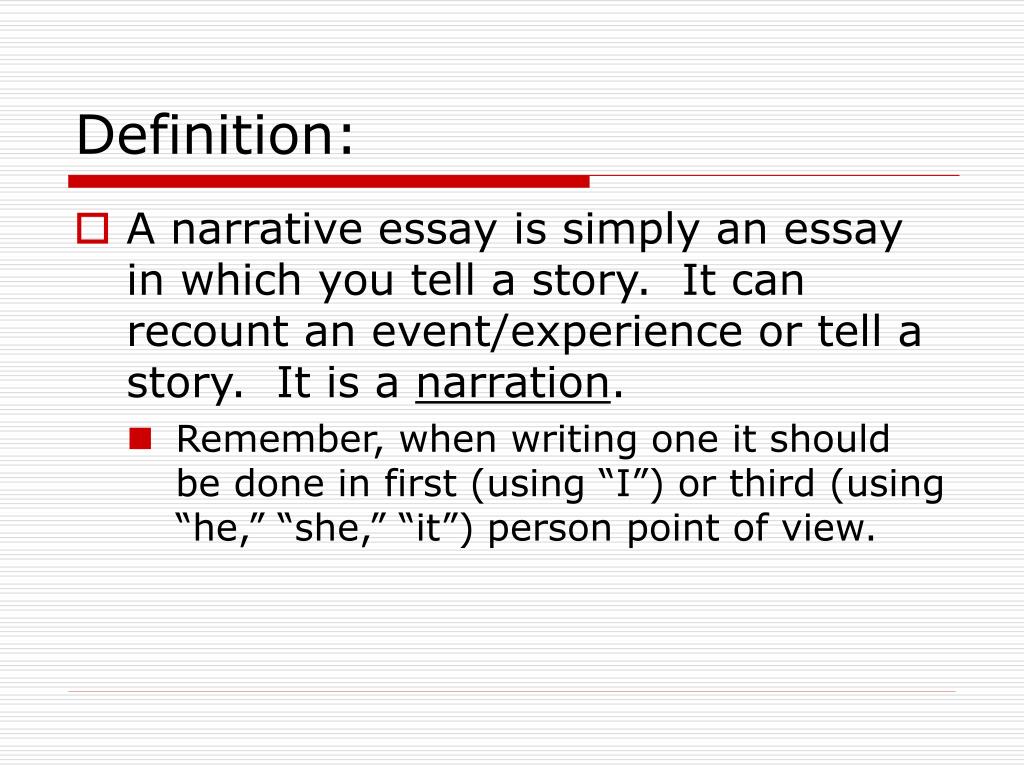 what is a narrative essay definition