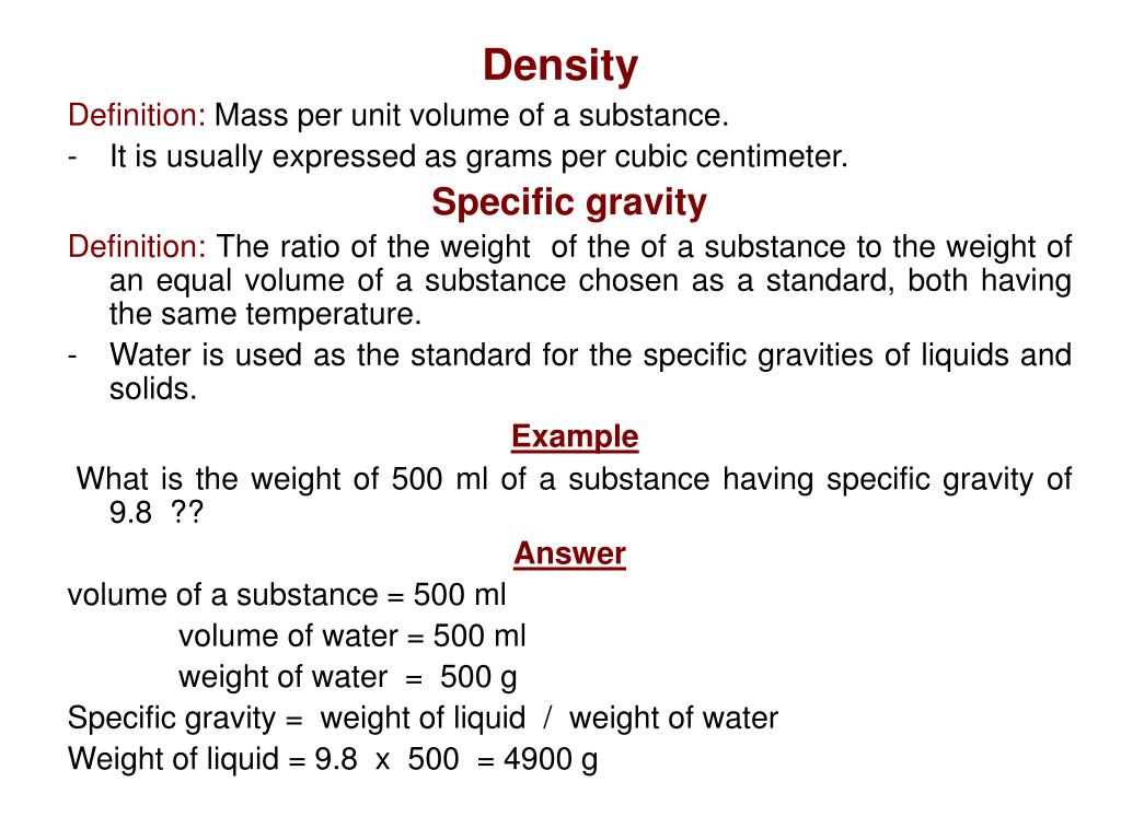 density unit