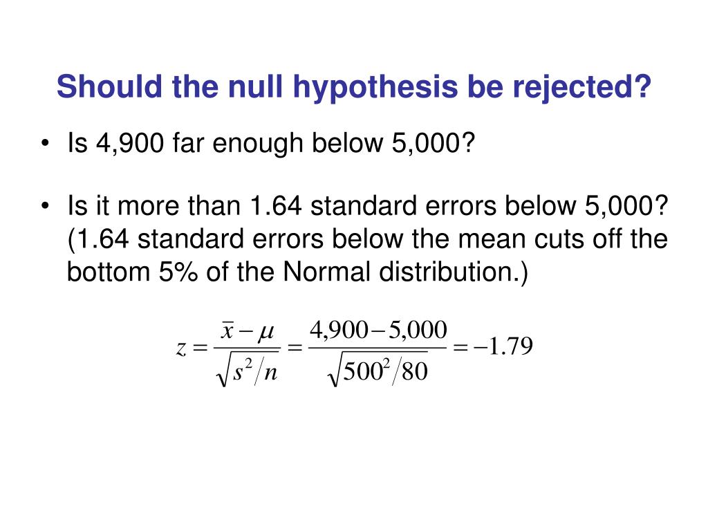 null hypothesis rejected at the 0.05 level