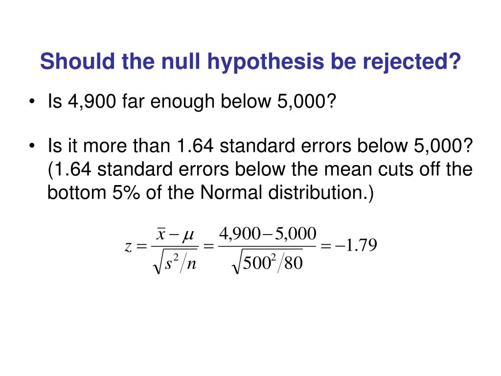 the hypothesis should be rejected